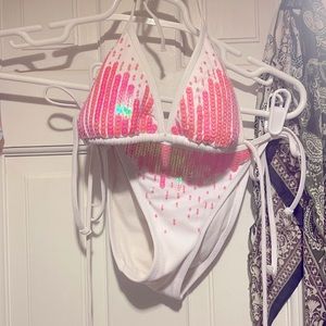 Sexy hot pink & white VS kini